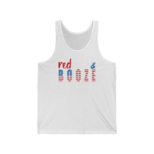 Load image into Gallery viewer, Red White and Booze Unisex Jersey Tank