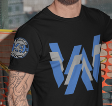 Load image into Gallery viewer, WK9WW W x 3 with Sleeve Logo Black T-Shirt