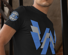 Load image into Gallery viewer, WK9WW W x 3 with Sleeve Logo Black T-Shirt